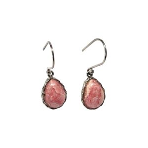 Rhodochrosite Earrings Celtic Design - 925 Sterling Silver