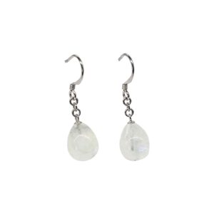 Moonstone Earrings Pear Shape - 925 Sterling Silver