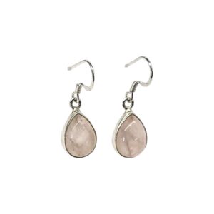 Rose Quartz Earrings - 925 Sterling Silver