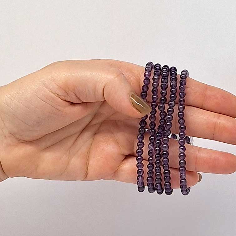 Amethyst 4mm Mini Bead Bracelet - Image 2