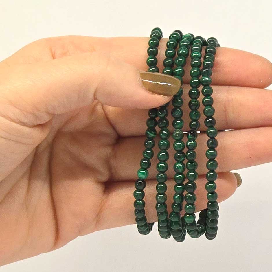 Malachite 4mm Mini Bead Bracelet - Image 2