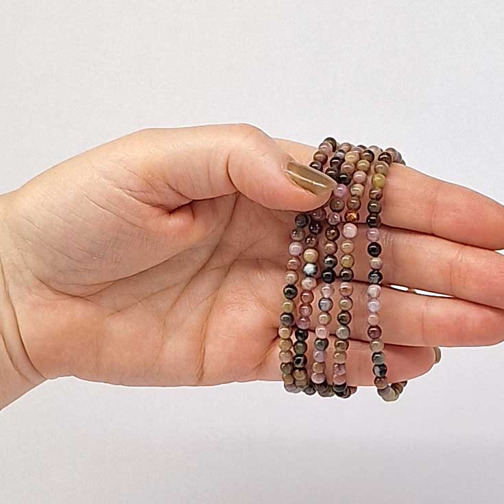Mixed Tourmaline Bracelet - 4mm Mini Beads - Image 2