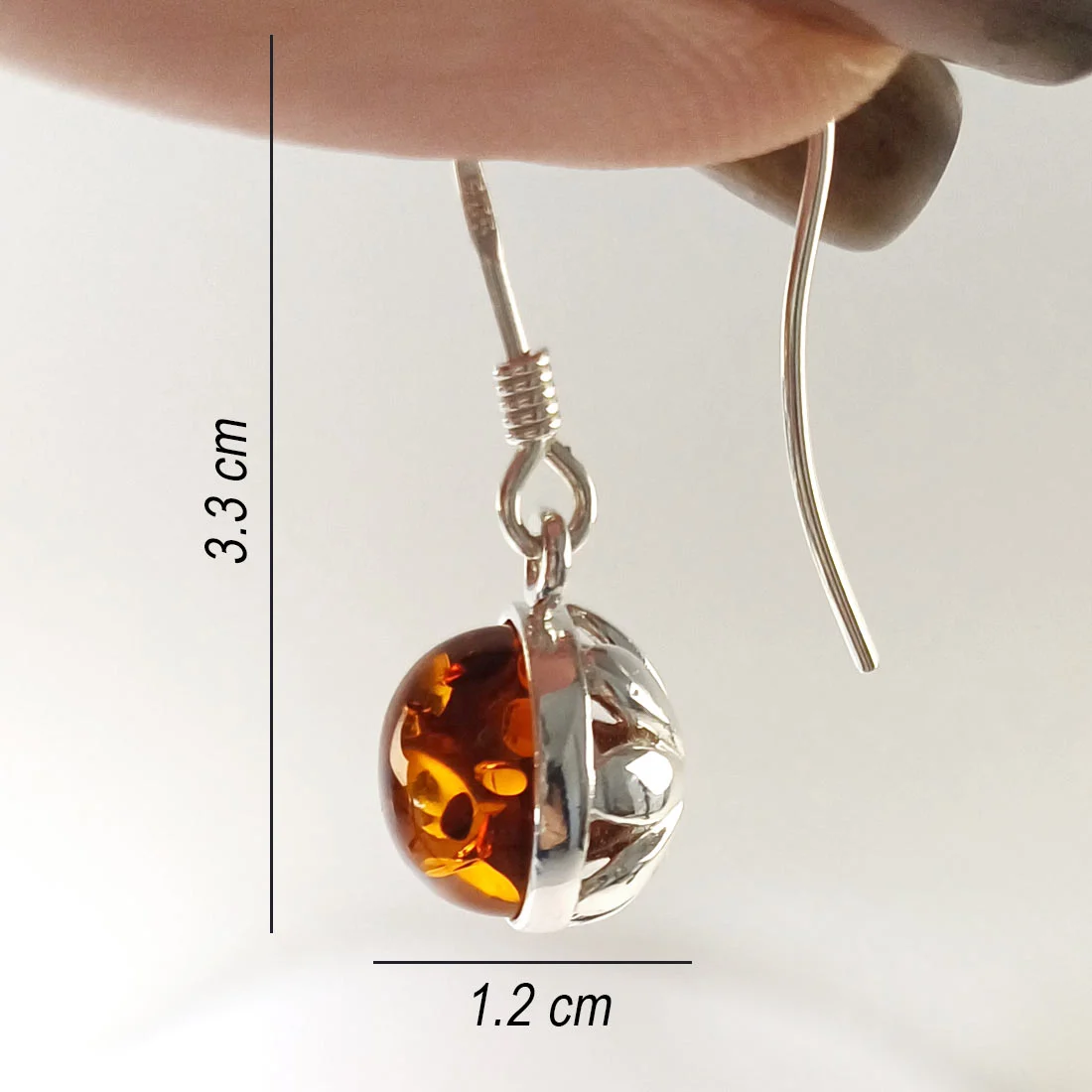 amber spherical earring
