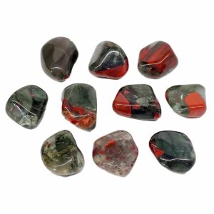 Bloodstone tumbled stone