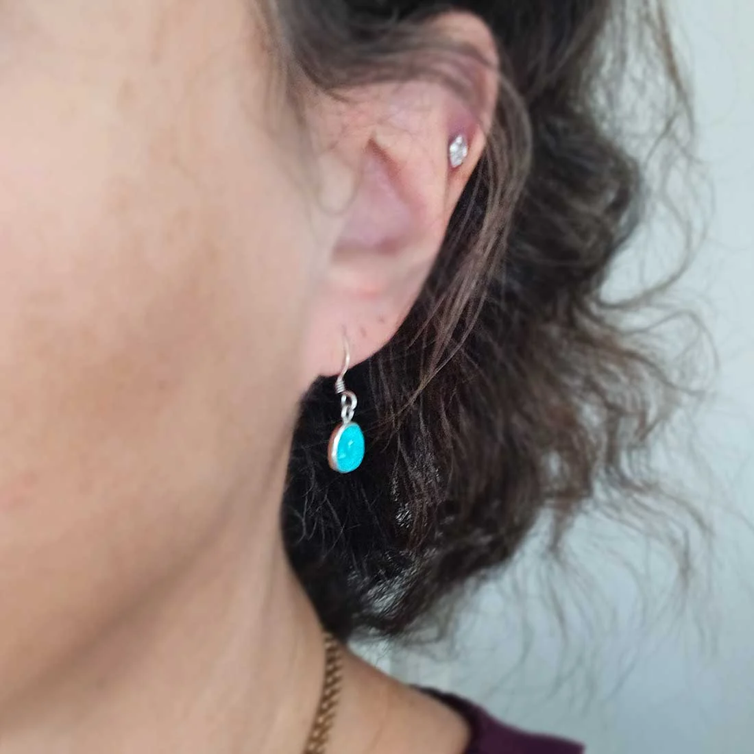 amazonite oval earrings