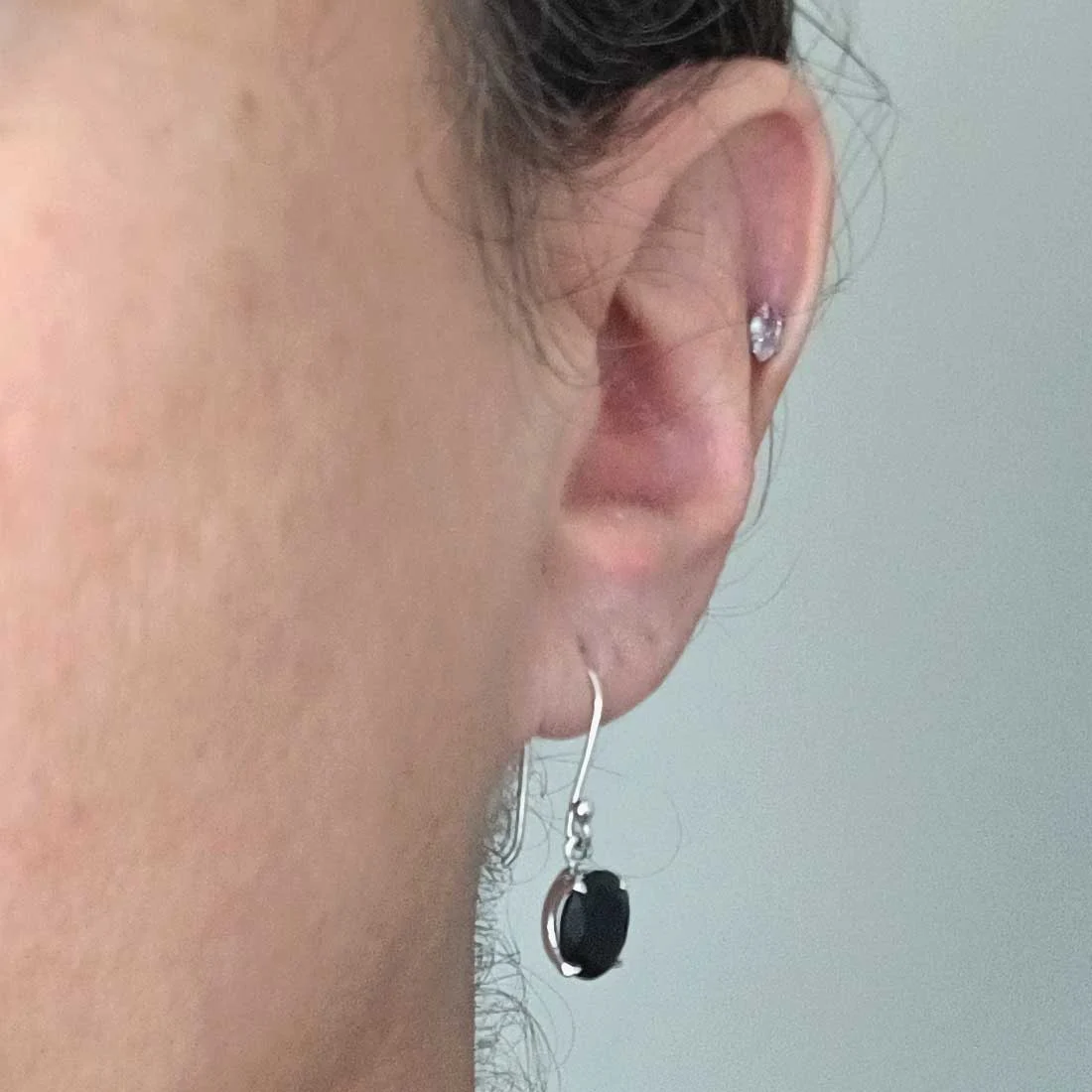 black spinel earrings