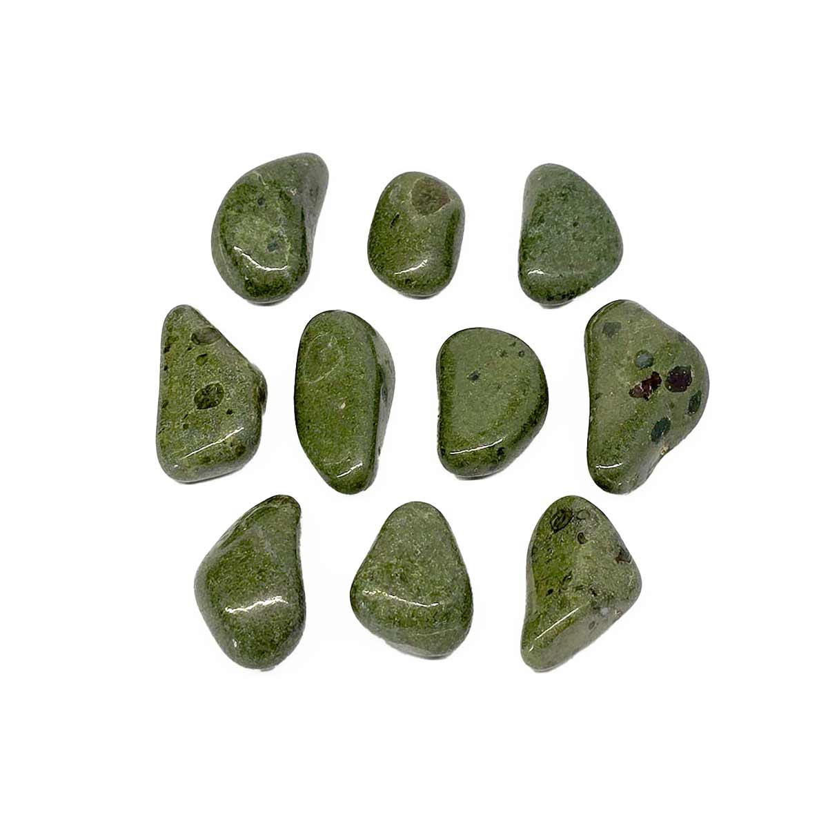 epidote tumbled stones