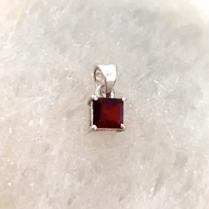 garnet square pendant
