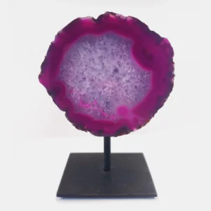 Agate On Metal Stand – Pink Shades 11 x 15cm