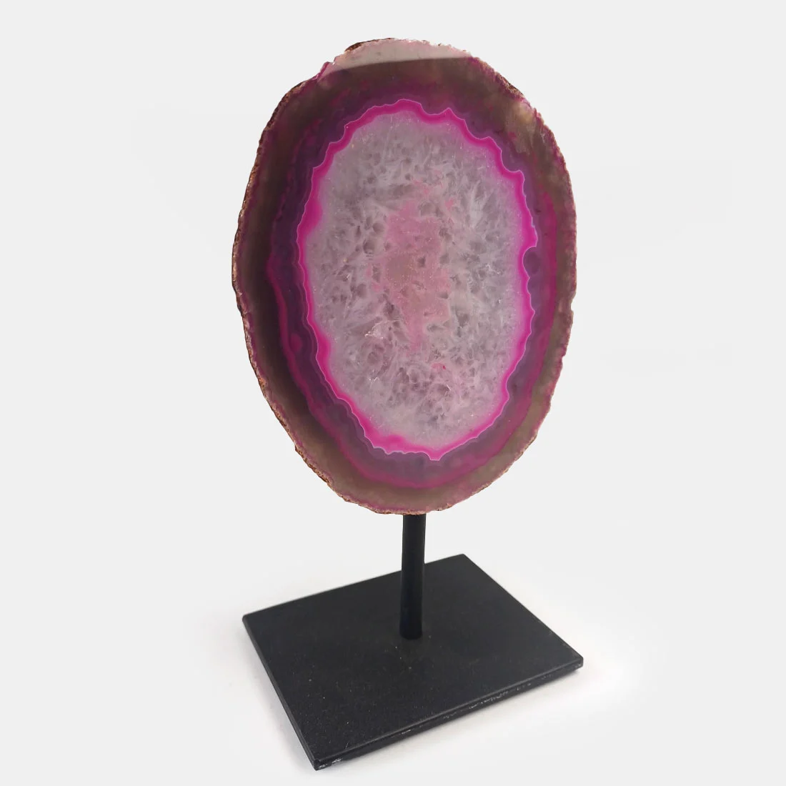 Agate On Metal Stand – Pink Shades
