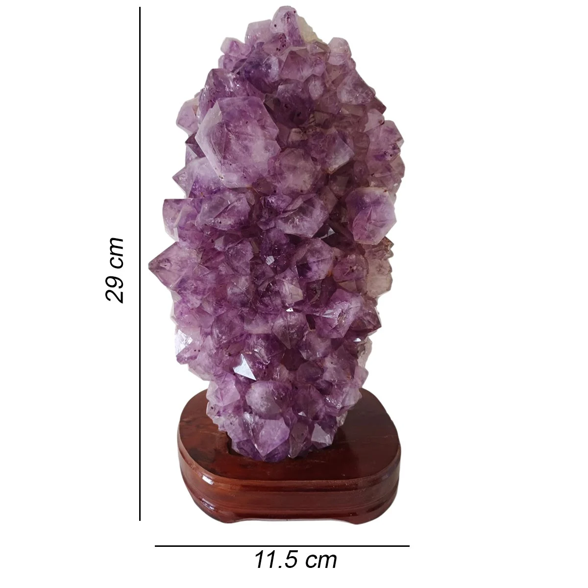 amethyst on wood