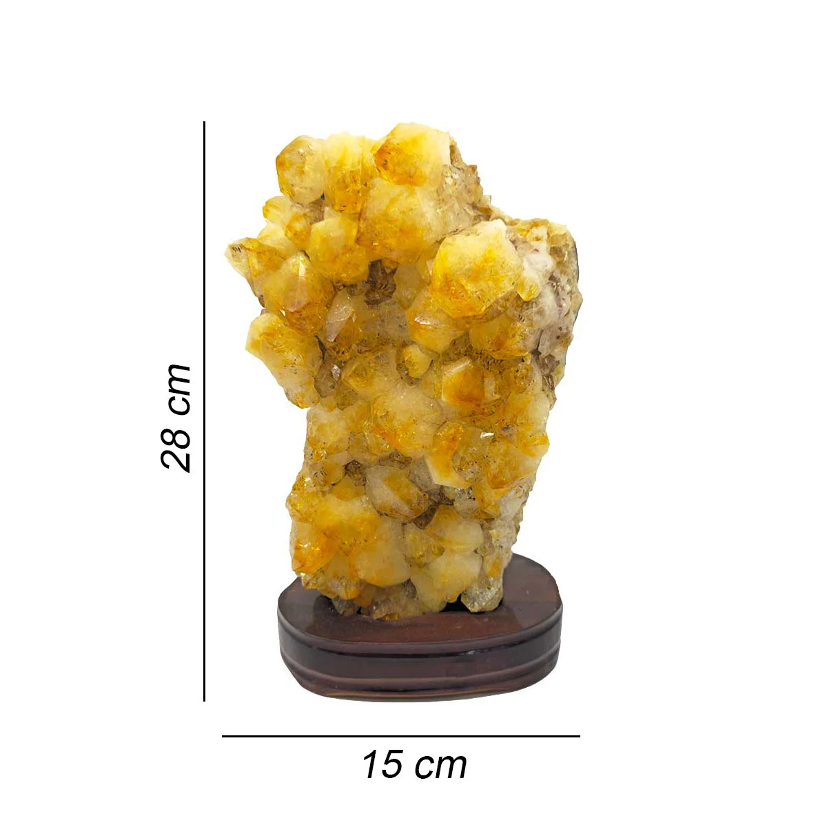 Citrine Cluster On Wooden Base 28cm - Image 2