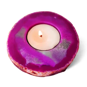 agate slab candle holder