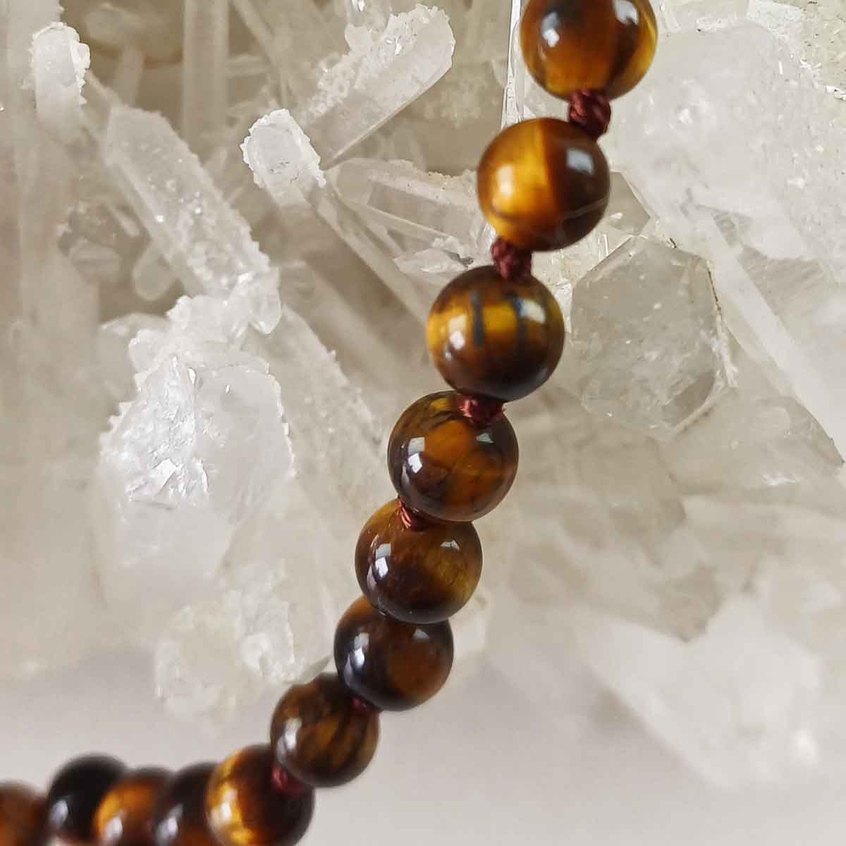 tiger eye necklace close up