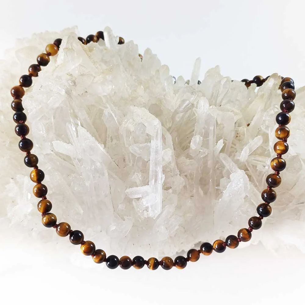 tiger eye necklace with round beads