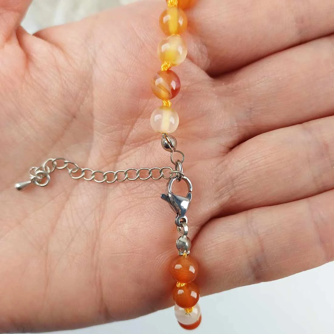 carnelian necklace detail