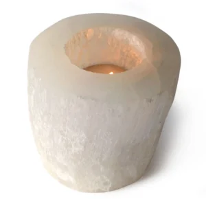 selenite candle holder