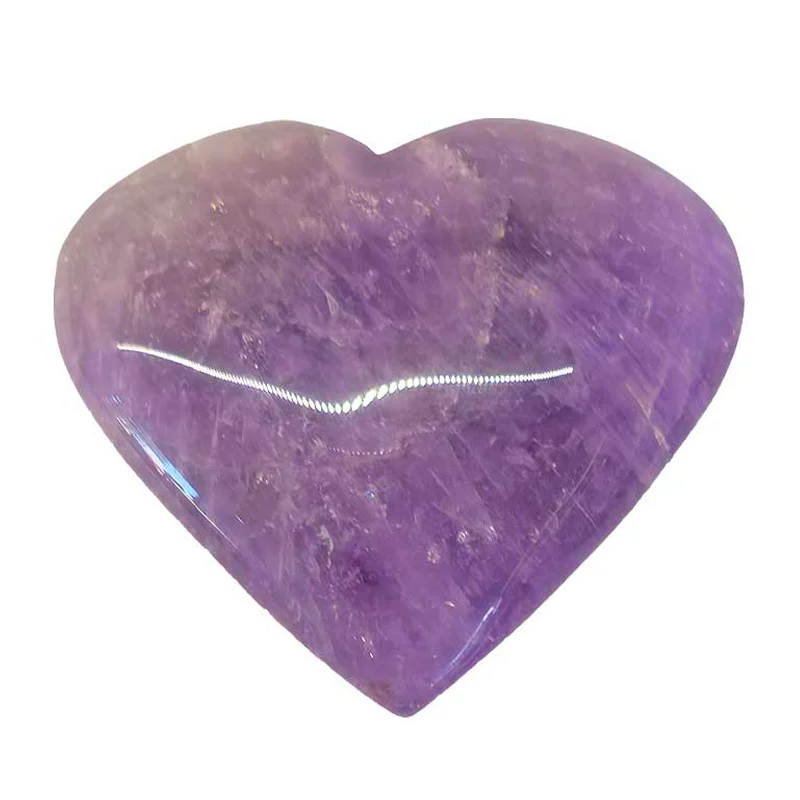 amethyst heart carved