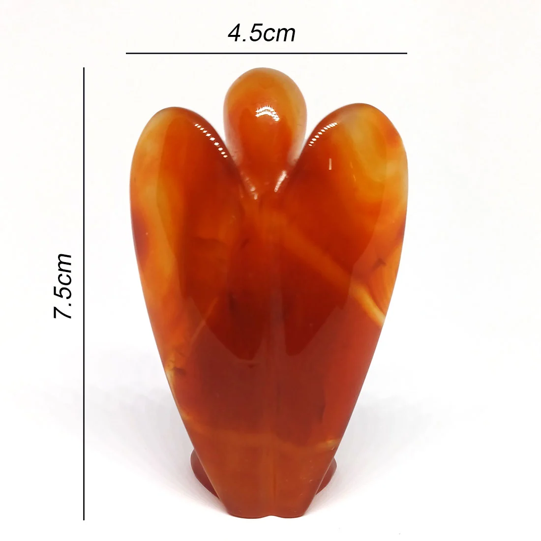 Carnelian Angel carved figure, symbolizing protection, inspiration, and positive energy.