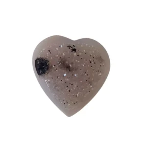 agate heart with druzy surface