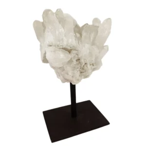 clear quartz on metal stand