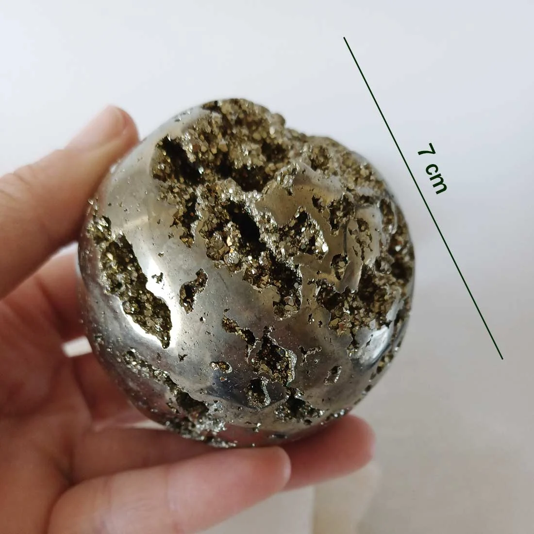 Sphere Pyrite - diameter 7 cm - Image 2