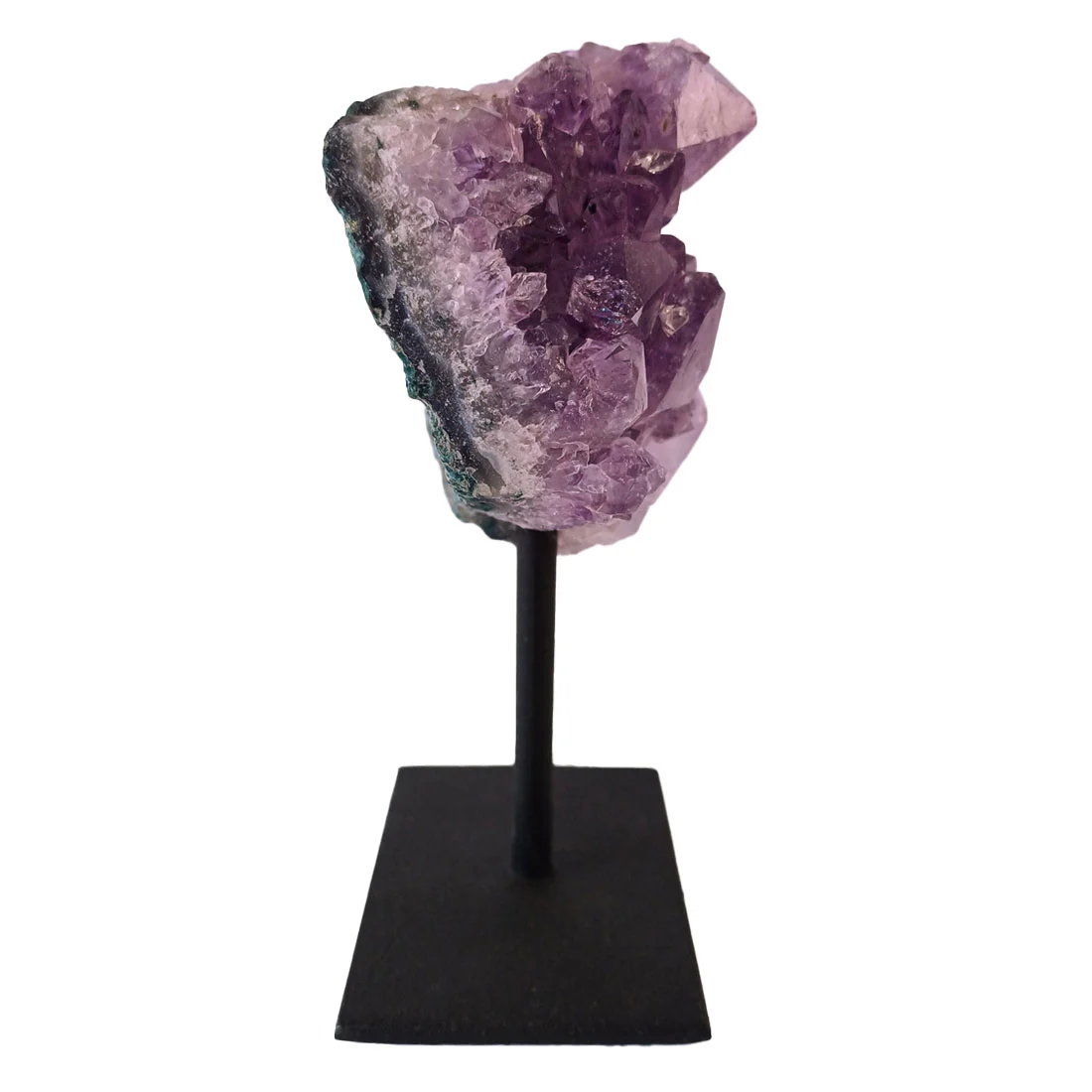amethyst on metal stand