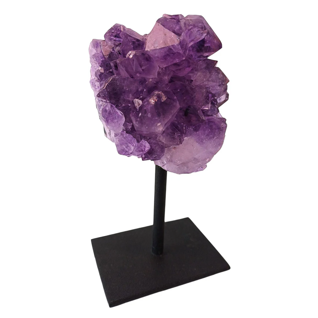 amethyst on metal stand