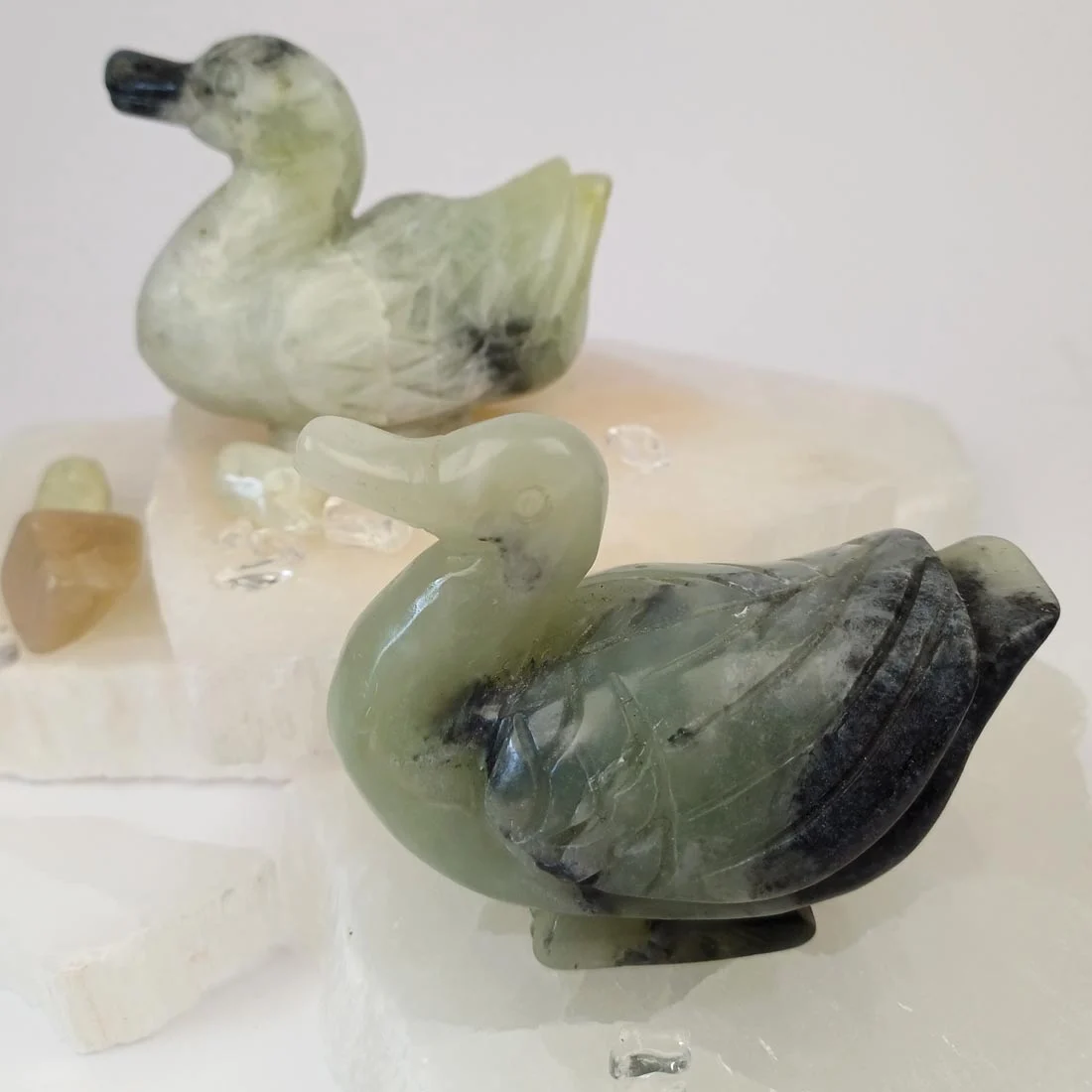 Green Jade Duck – Hand-Carved