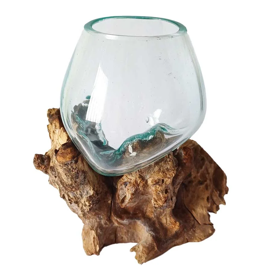 molten glass on Gamal wood
