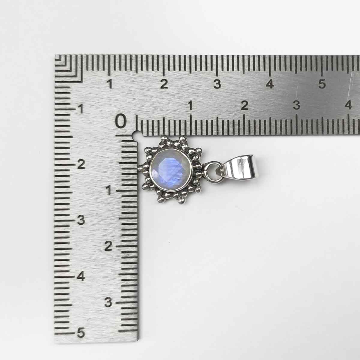 Moonstone Circular Pendant - 925 Sterling Silver - Image 2