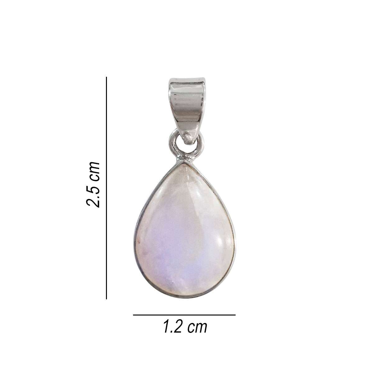 Moonstone Pendant Drop Shape - 925 Sterling Silver - Image 2