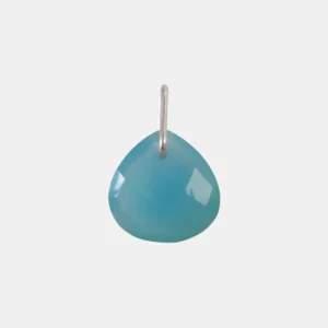 Blue Chalcedony Drop-Shaped Pendant – 925 Sterling Silver