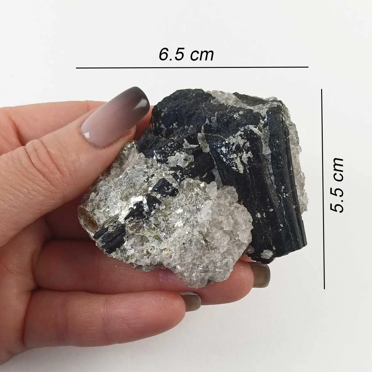 Black Tourmaline with Quartz and Mica - Image 3