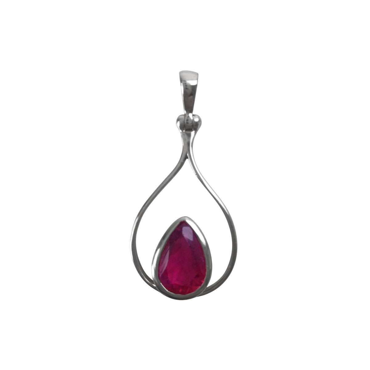 pink tourmaline pendant in silver
