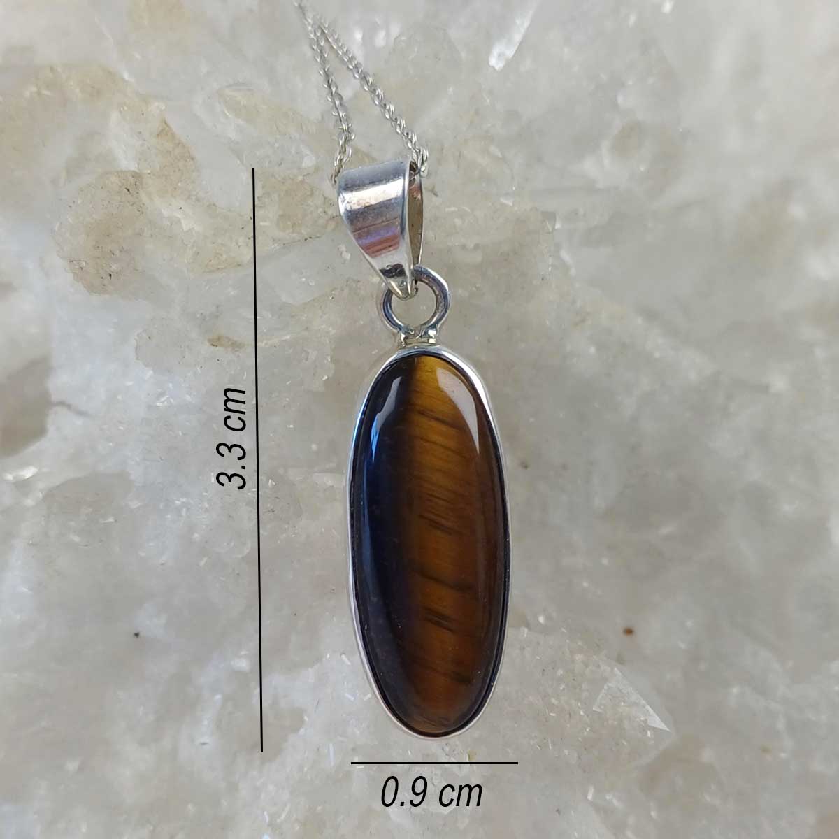 tiger eye long shaped pendant