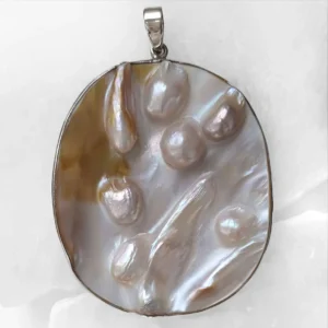 Baroque Mother of Pearl Pendant - 925 Sterling Silver