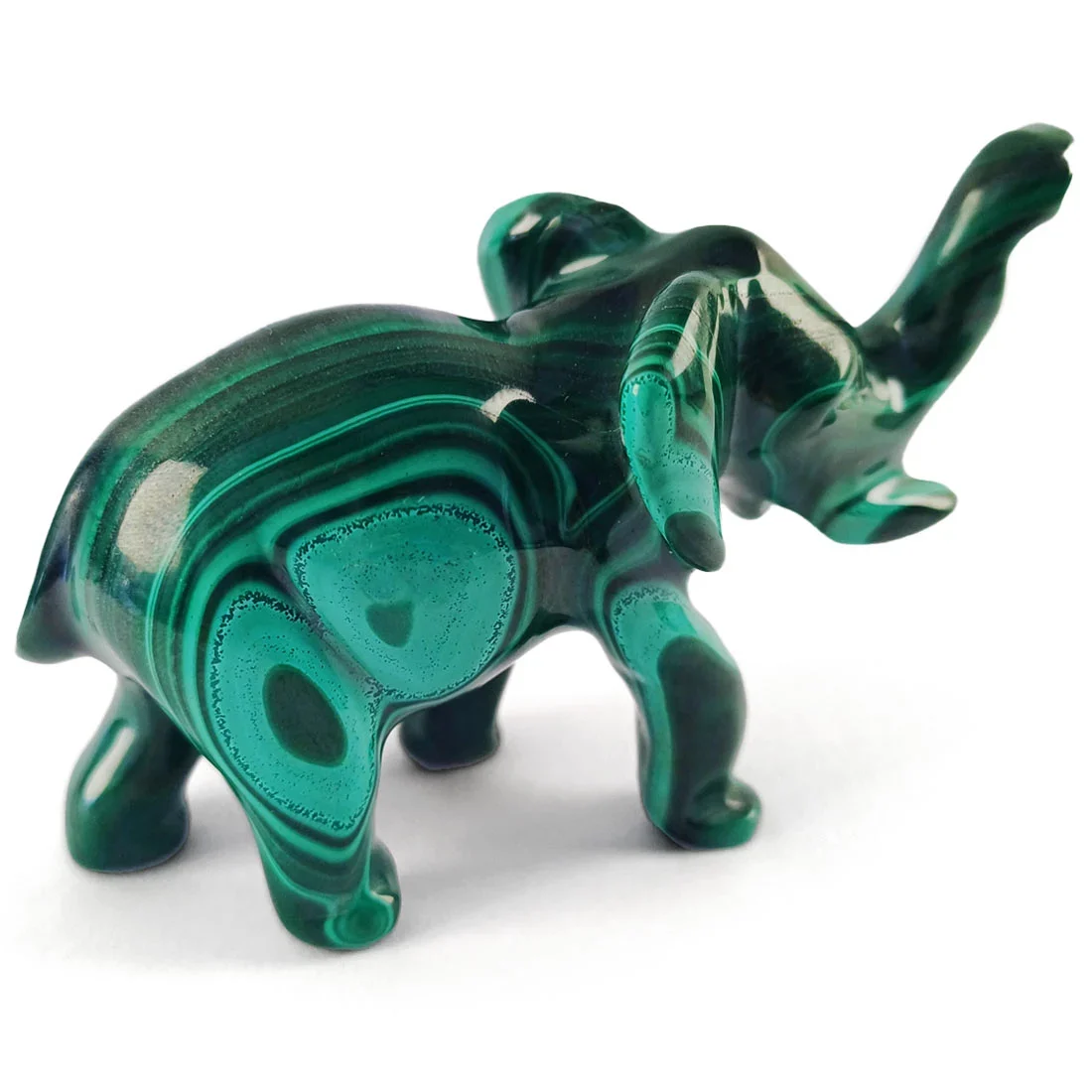 Elephant Carving in Malachite 7.5 x 5cm