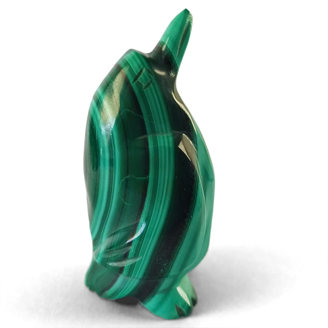 Penguin Carving in Malachite 2.5x5.5 cm