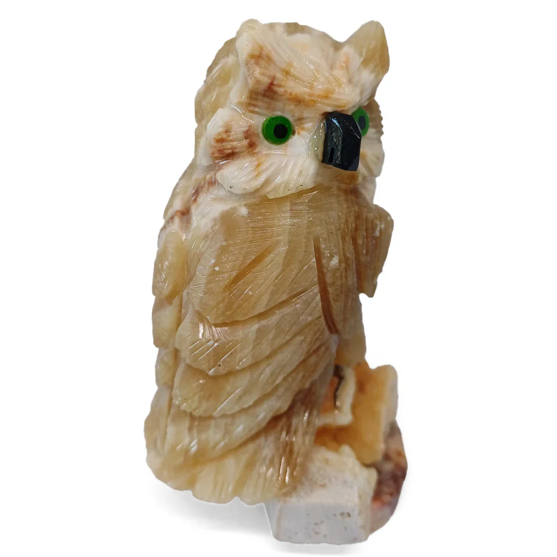 Owl Carving in Calcite 9.5 x 7.5cm - Image 2