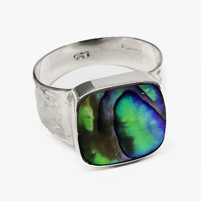 Abalone Shell Ring - 925 Sterling Silver - Size 21