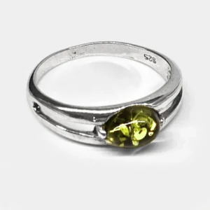 Amber Ring Size 12 - 925 Sterling Silver