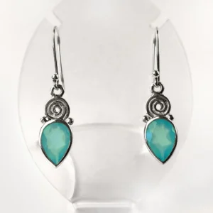 chalcedony earrings spiral