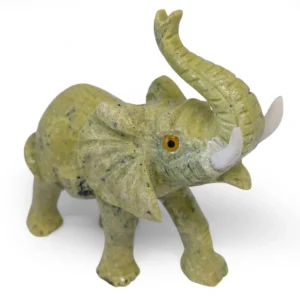 Elephant Carving in Serpentine 8x8 cm