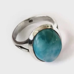 Larimar Ring size 17 - 925 Sterling Silver