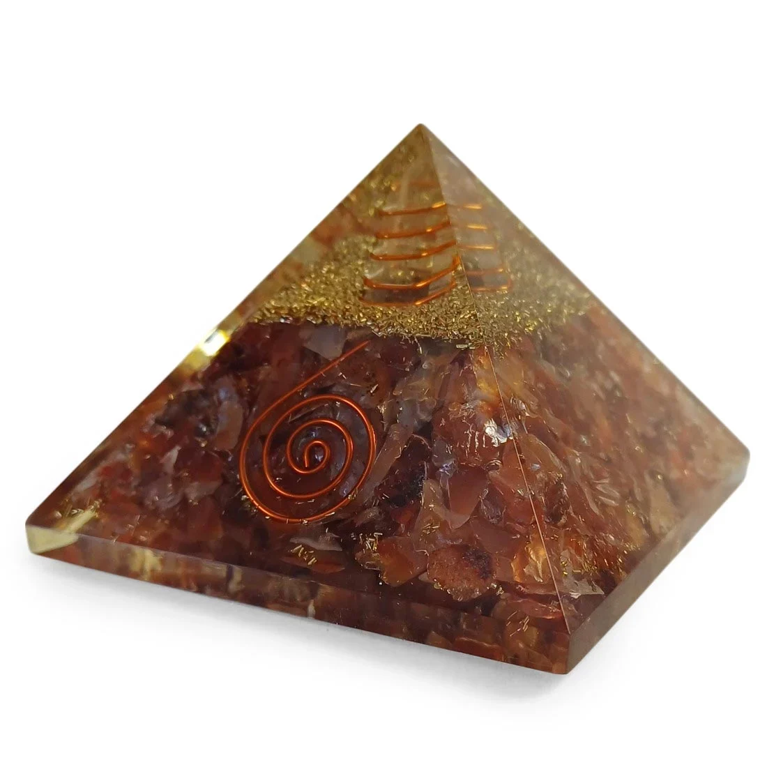 Pyramid Orgonite - Carnelian 7x7x5 cm