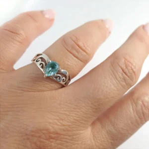 Blue Topaz Ring Size 15 - 925 Sterling Silver