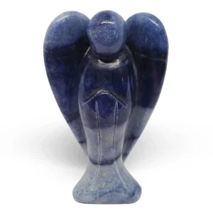 carved Angel figure made from vibrant orange Carnelian crystal.