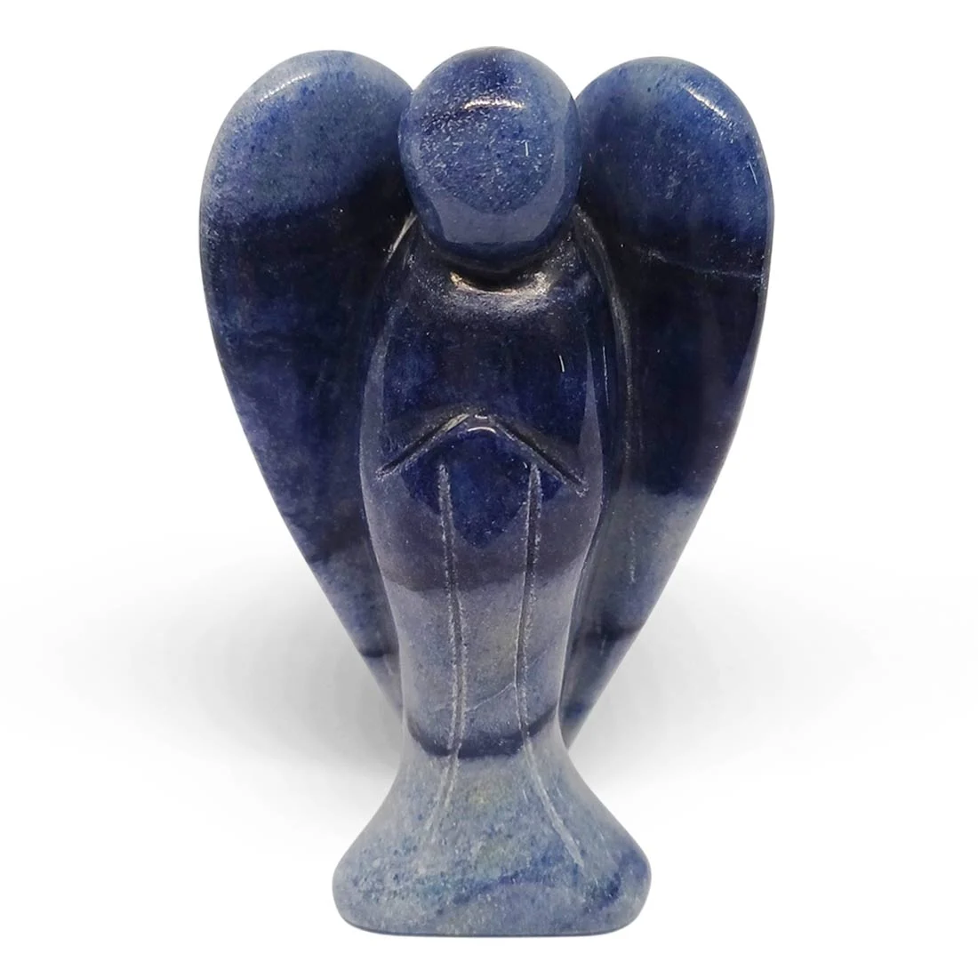 carved Angel figure made from vibrant orange Carnelian crystal.