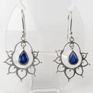kyanite lotus earrings